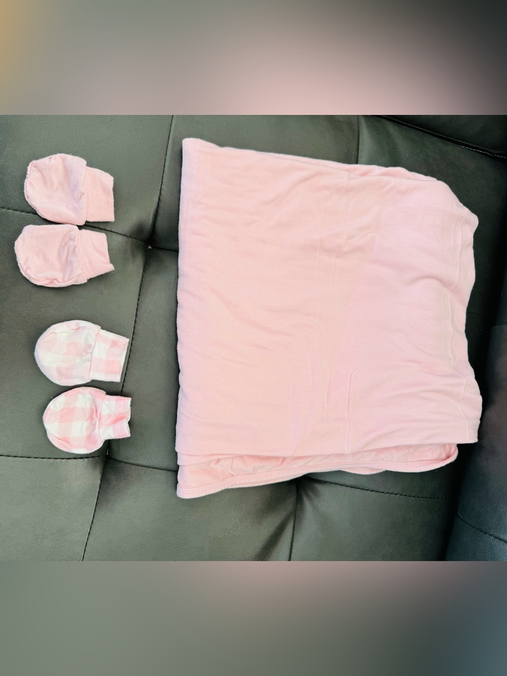 Lou Lou and Company Swaddle Blanket and two sets of matching Mittens